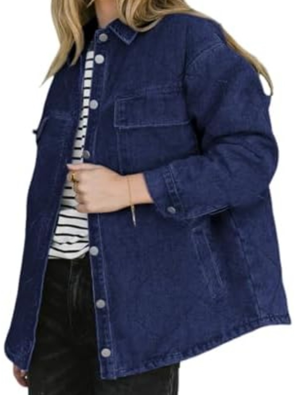 Oversized Women's Dark Blue Denim Jacket